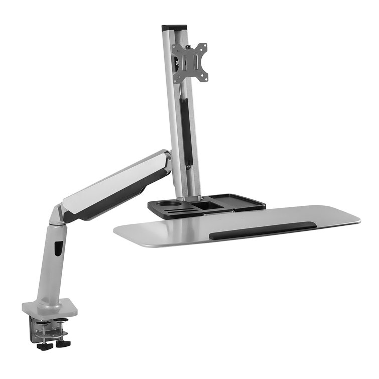 Mount it Sit Stand Workstation For Single Monitor And Keyboard Height